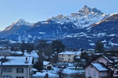 Bex (VD), vue sur les Dents du Midi, le 01 janvier 2025